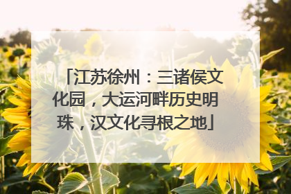 江苏徐州：三诸侯文化园，大运河畔历史明珠，汉文化寻根之地