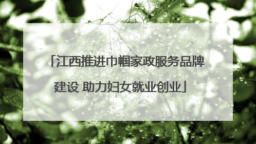 江西推进巾帼家政服务品牌建设 助力妇女就业创业