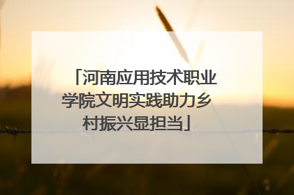 河南应用技术职业学院文明实践助力乡村振兴显担当