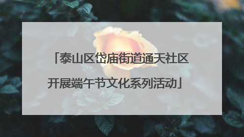 泰山区岱庙街道通天社区开展端午节文化系列活动