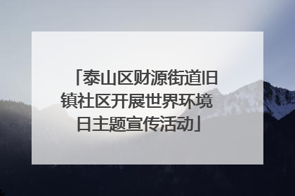 泰山区财源街道旧镇社区开展世界环境日主题宣传活动