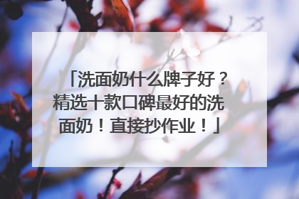 洗面奶什么牌子好？精选十款口碑最好的洗面奶！直接抄作业！