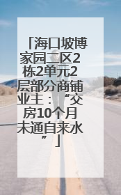 海口坡博家园二区2栋2单元2层部分商铺业主：“交房10个月未通自来水”