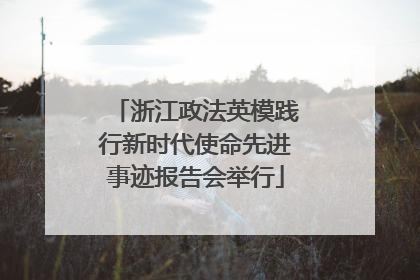 浙江政法英模践行新时代使命先进事迹报告会举行