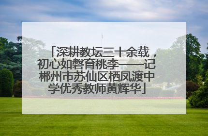 深耕教坛三十余载，初心如磐育桃李——记郴州市苏仙区栖凤渡中学优秀教师黄辉华