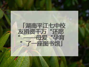湖南平江七中校友捐资千万“还愿”——母爱“孕育”了一座图书馆
