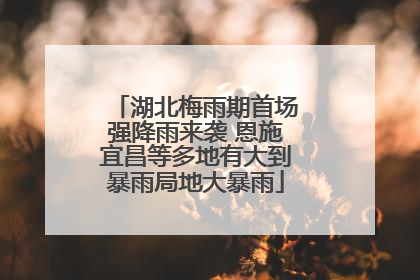 湖北梅雨期首场强降雨来袭 恩施宜昌等多地有大到暴雨局地大暴雨