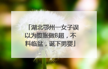 湖北鄂州一女子误以为腹胀做B超，不料临盆，诞下男婴
