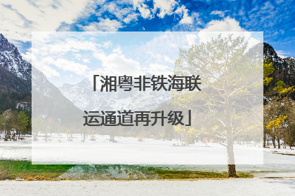 湘粤非铁海联运通道再升级