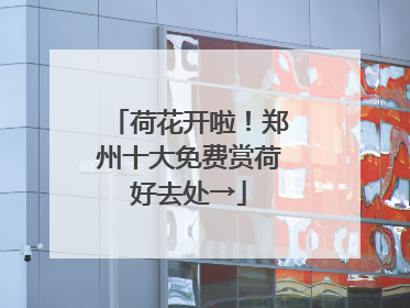 荷花开啦！郑州十大免费赏荷好去处→
