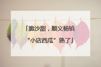 脆沙甜，顺义杨镇“小店西瓜”熟了