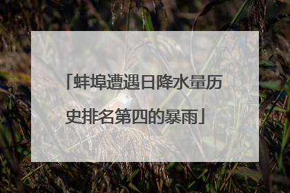 蚌埠遭遇日降水量历史排名第四的暴雨