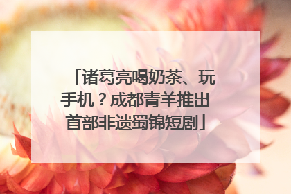 诸葛亮喝奶茶、玩手机？成都青羊推出首部非遗蜀锦短剧