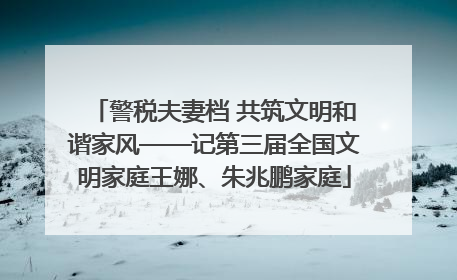 警税夫妻档 共筑文明和谐家风——记第三届全国文明家庭王娜、朱兆鹏家庭
