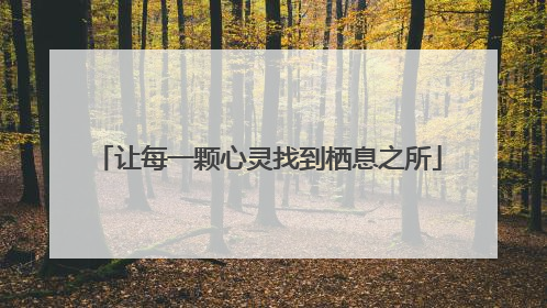 让每一颗心灵找到栖息之所