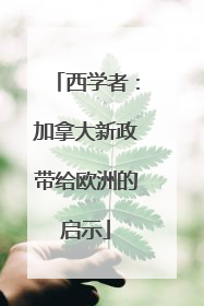 西学者：加拿大新政带给欧洲的启示
