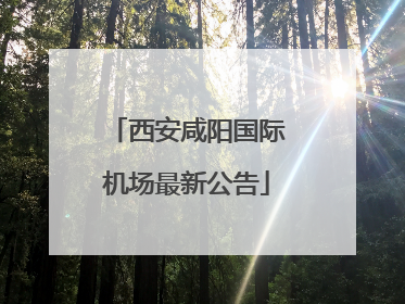 西安咸阳国际机场最新公告