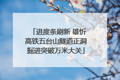 进度条刷新 雄忻高铁五台山隧道正洞掘进突破万米大关