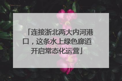 连接浙北两大内河港口，这条水上绿色廊道开启常态化运营