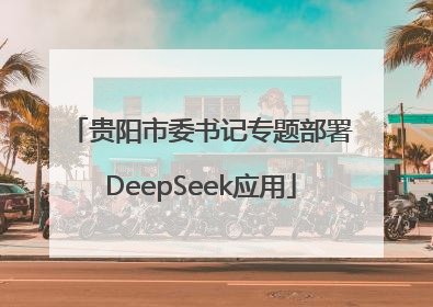 贵阳市委书记专题部署DeepSeek应用