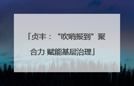 贞丰：“吹哨报到”聚合力 赋能基层治理