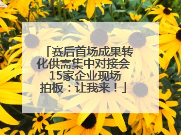 赛后首场成果转化供需集中对接会 15家企业现场拍板：让我来！