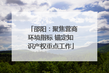 邵阳：聚焦营商环境指标 锚定知识产权重点工作