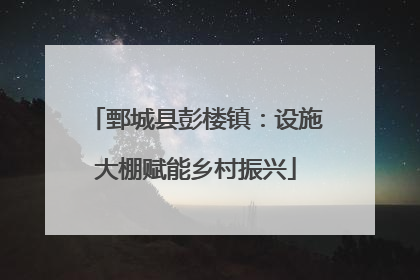 鄄城县彭楼镇：设施大棚赋能乡村振兴