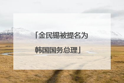 金民锡被提名为韩国国务总理