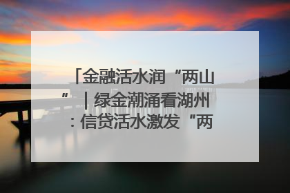 金融活水润“两山”｜绿金潮涌看湖州：信贷活水激发“两山”转化势能