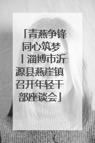 青燕争锋 同心筑梦丨淄博市沂源县燕崖镇召开年轻干部座谈会