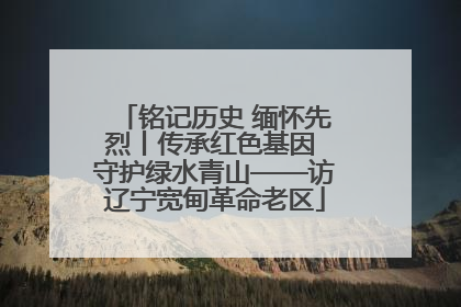 铭记历史 缅怀先烈丨传承红色基因 守护绿水青山——访辽宁宽甸革命老区