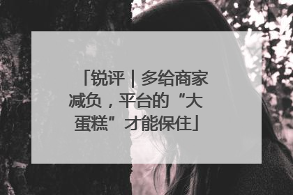 锐评｜多给商家减负，平台的“大蛋糕”才能保住
