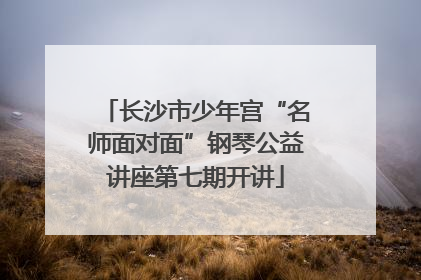长沙市少年宫“名师面对面”钢琴公益讲座第七期开讲