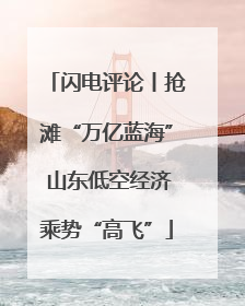 闪电评论丨抢滩“万亿蓝海” 山东低空经济乘势“高飞”