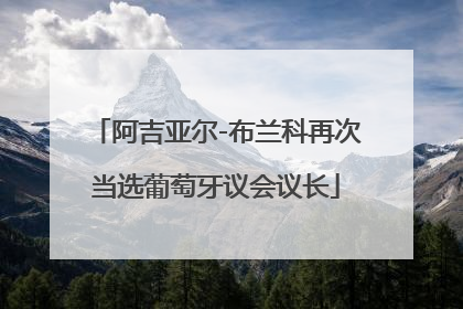 阿吉亚尔-布兰科再次当选葡萄牙议会议长