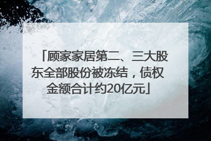 顾家家居第二、三大股东全部股份被冻结，债权金额合计约20亿元