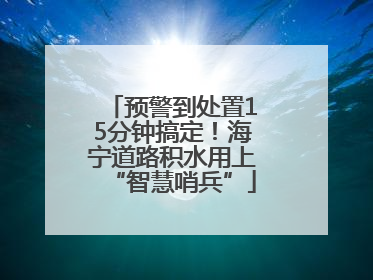 预警到处置15分钟搞定！海宁道路积水用上“智慧哨兵”