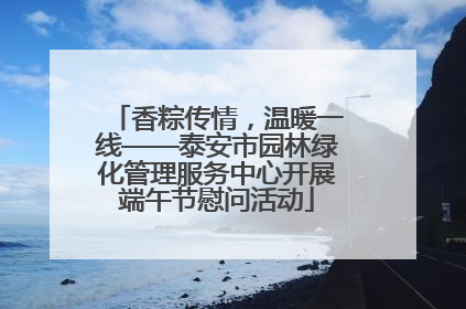香粽传情，温暖一线——泰安市园林绿化管理服务中心开展端午节慰问活动