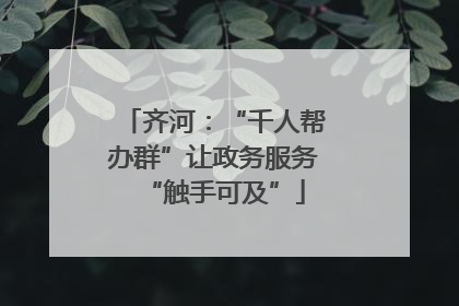 齐河：“千人帮办群”让政务服务“触手可及”