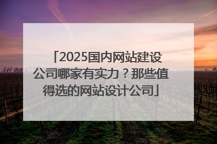 2025国内网站建设公司哪家有实力？那些值得选的网站设计公司