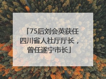75后刘会英获任四川省人社厅厅长，曾任遂宁市长