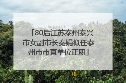 80后江苏泰州泰兴市女副市长秦娟拟任泰州市市直单位正职